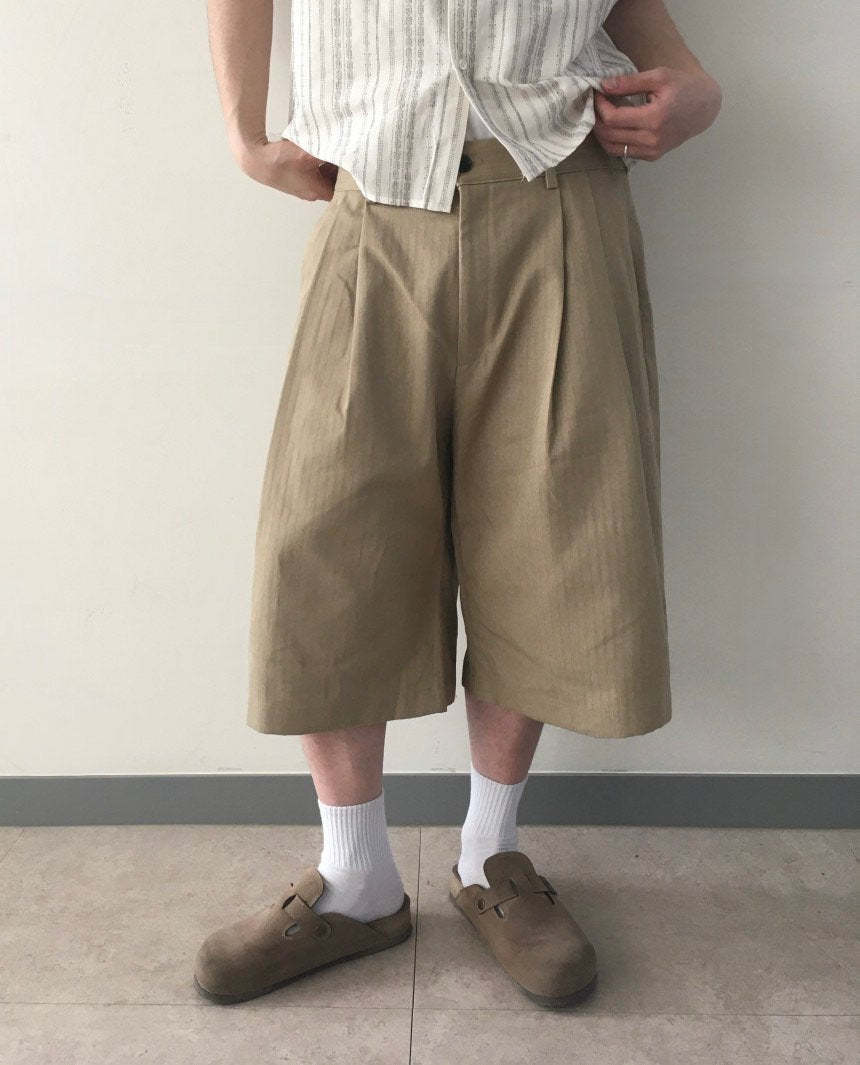 Herringbone Non-Fade Denim Bermuda