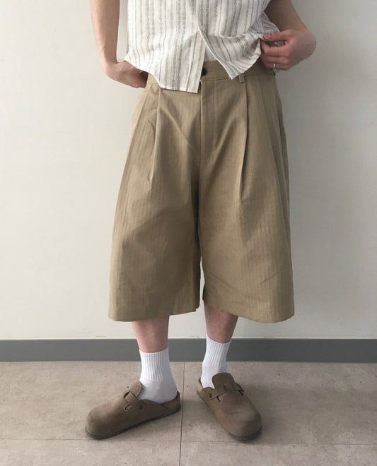 Herringbone Non-Fade Denim Bermuda