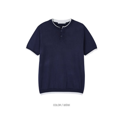 Trim Henley Knit