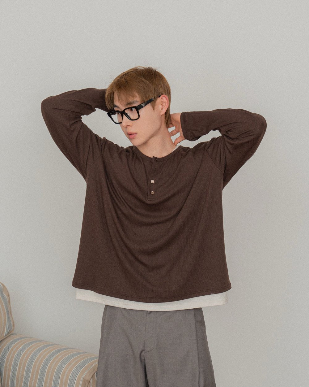 Phase Double Henley Layered Tee