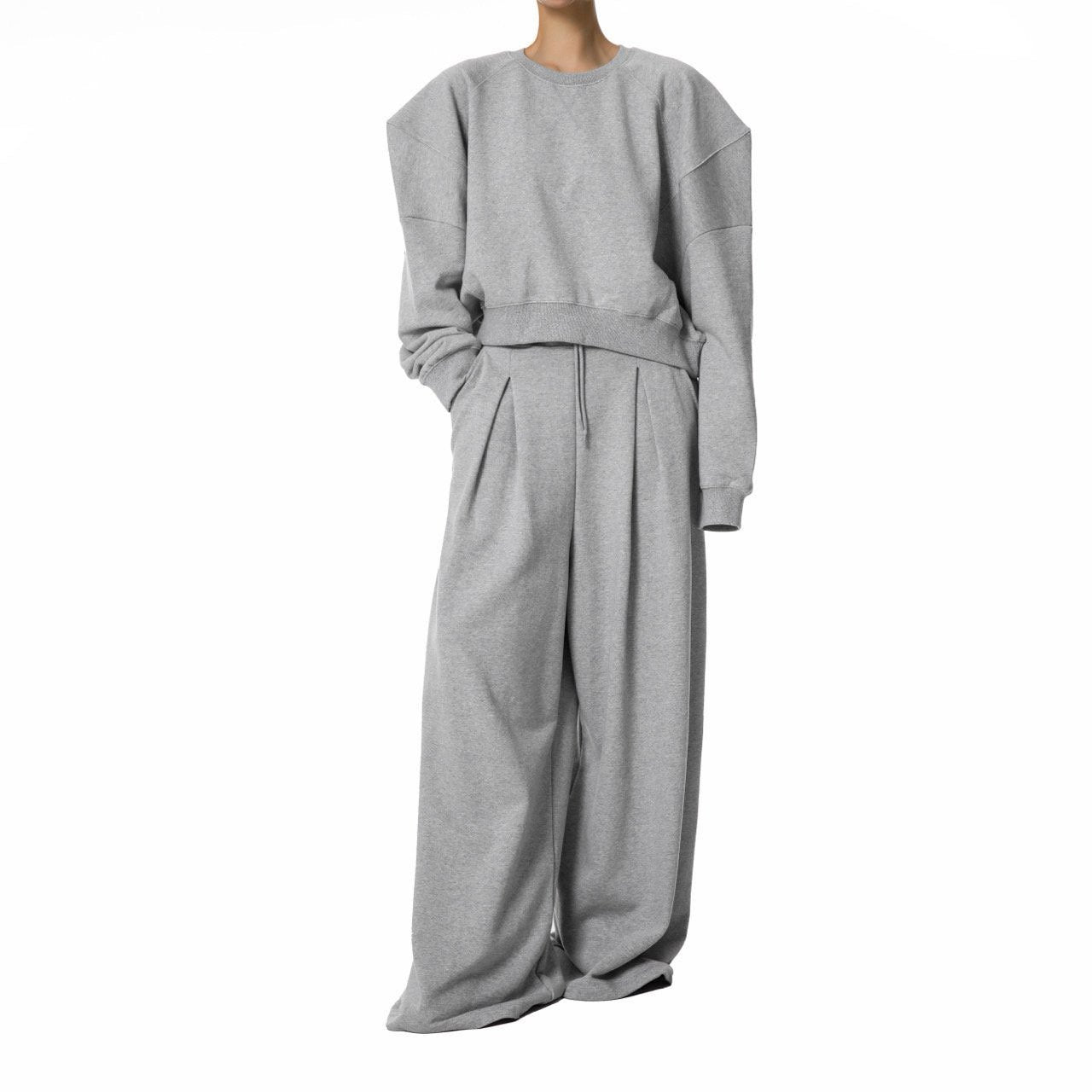 【PAPERMOON 페이퍼 문】SS / Pin - Tuck Detail Sweat Wide Pants