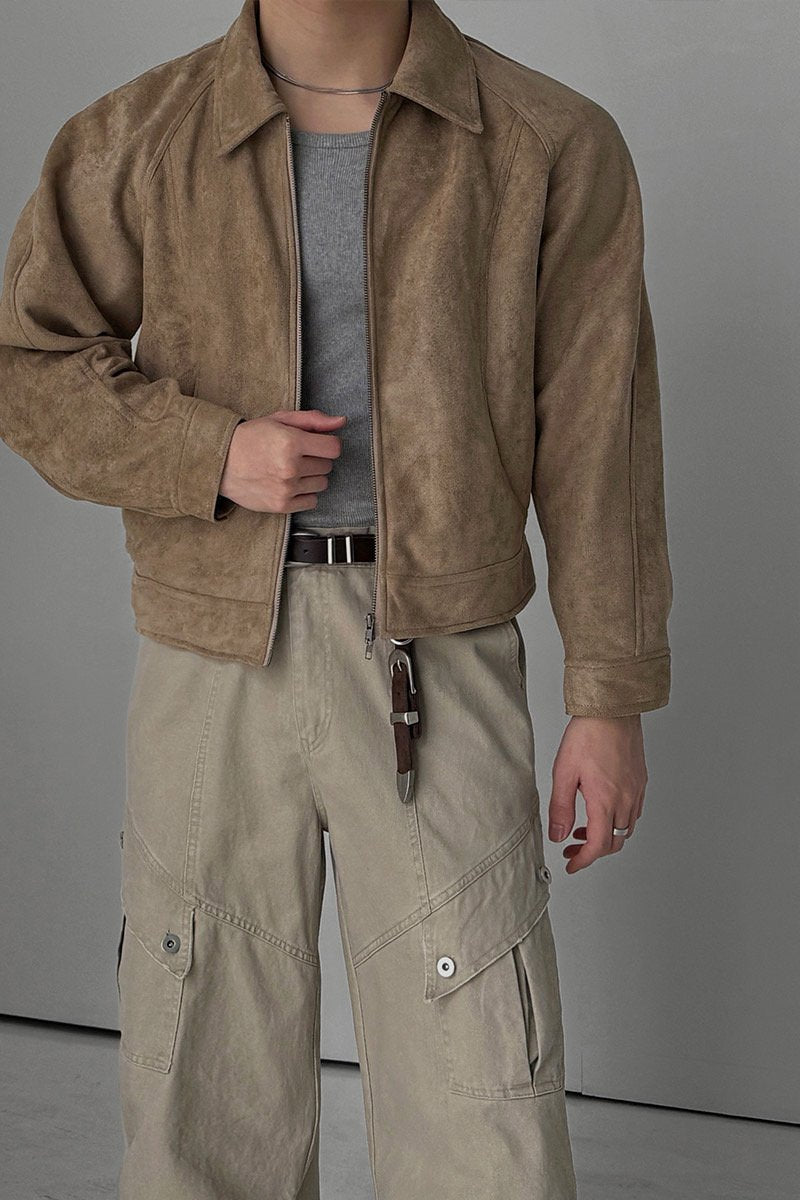 Folk Collar Suede Jacket