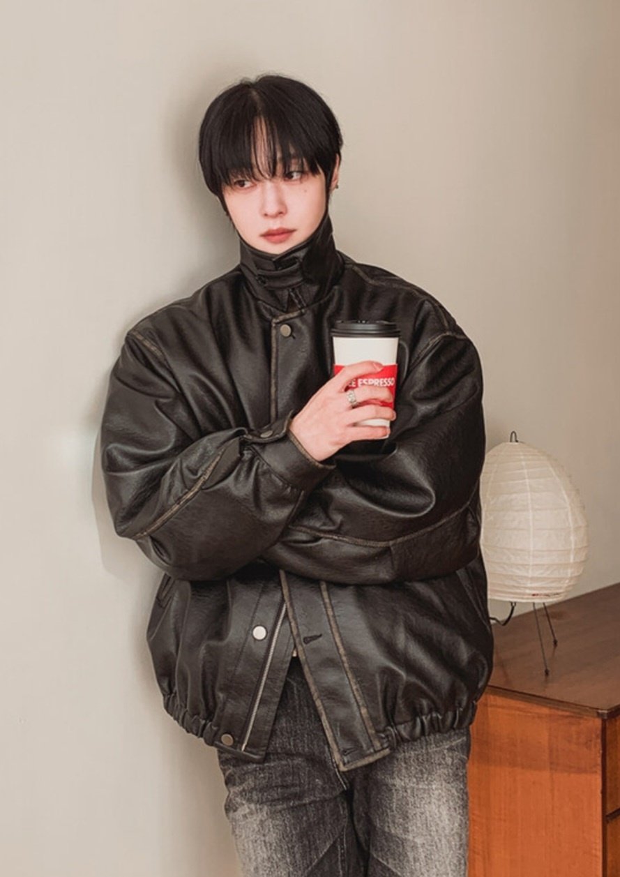 Dover Leather Padded Deck Jacket