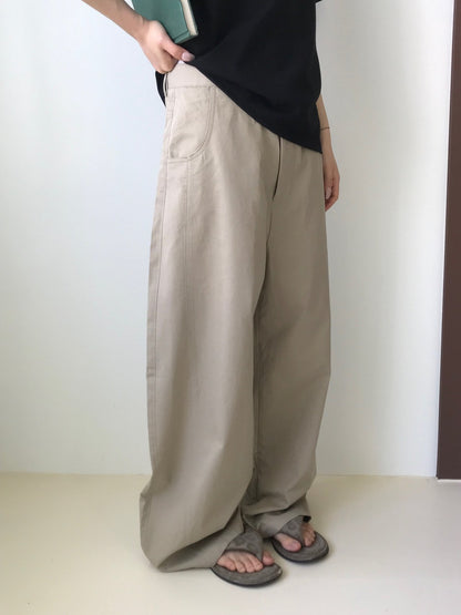 Soft Curve Wide Cotton Pants
