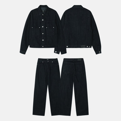 Luggage Ribbed Denim Set-up