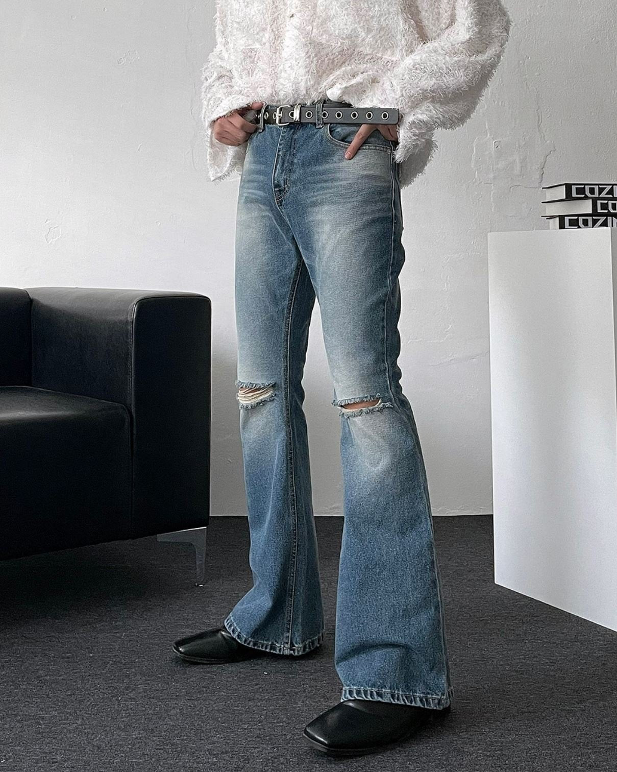 Distressed Flare Jeans