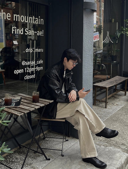 Glow Leather Blouson Jacket