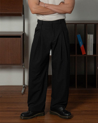 Fly Two-Tuck Wide Slacks