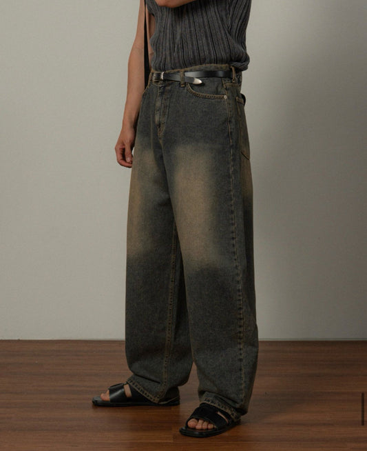 Coil Sand Wide Denim Pants