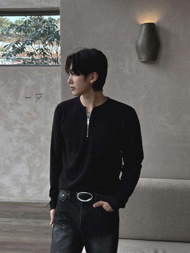 Barrel Zip Ribbed T-Shirt