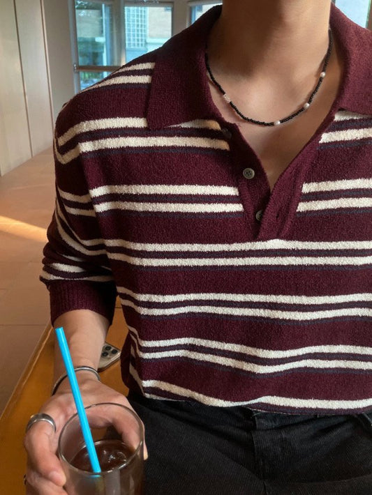 Lora Bouclé Stripe Collar Knit