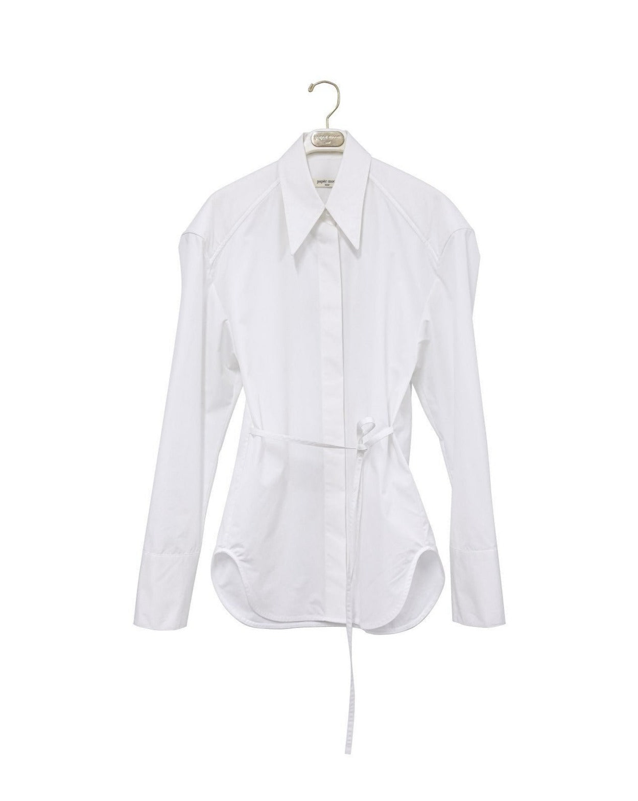 [PAPERMOON] SS / Padded Shoulder Button Down Cotton Shirt