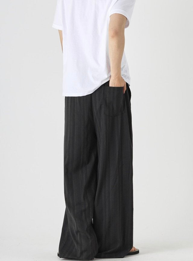 Tone-on Stripe Banding Slacks