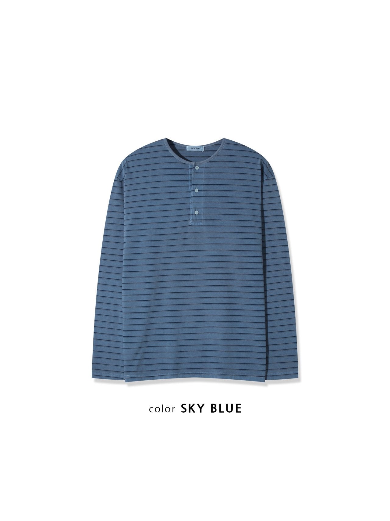 Pigment Stripe Henley Long Sleeve Tee