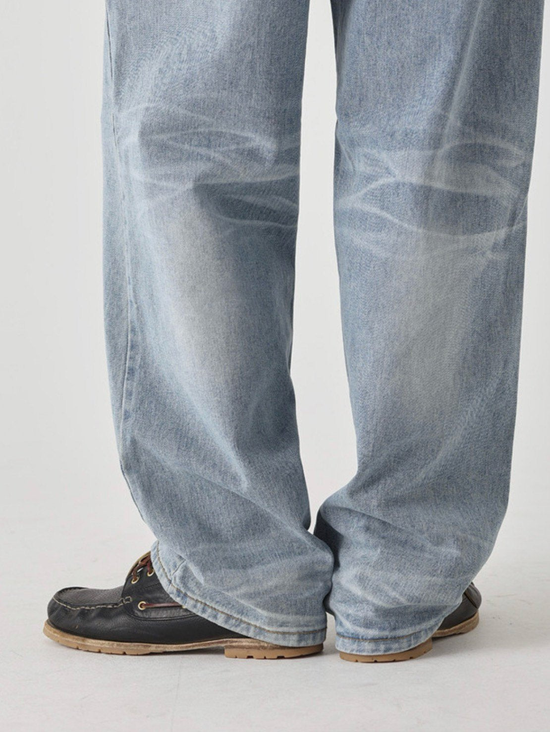 Sand Washed Wide Denim Pants