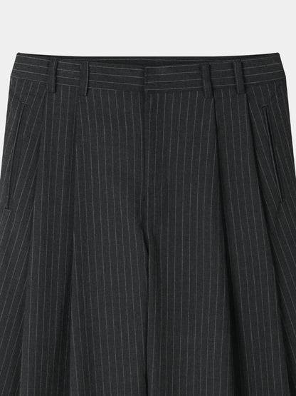 Steady Stripe Wide Pintuck Balloon Slacks