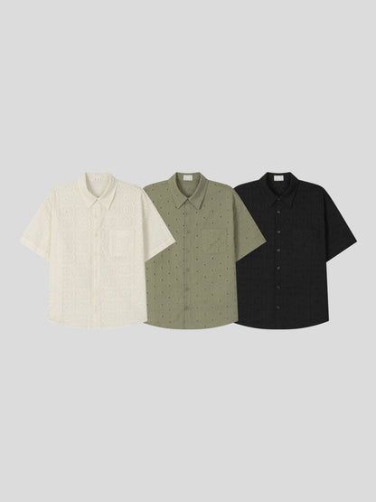 Orbit Eyelet Crop Shirt