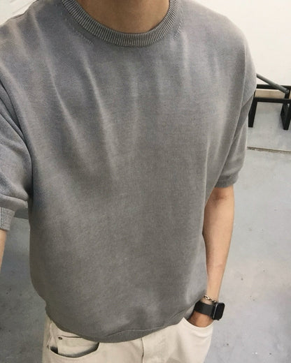 Pigment-Dyed Cotton Knit Tee