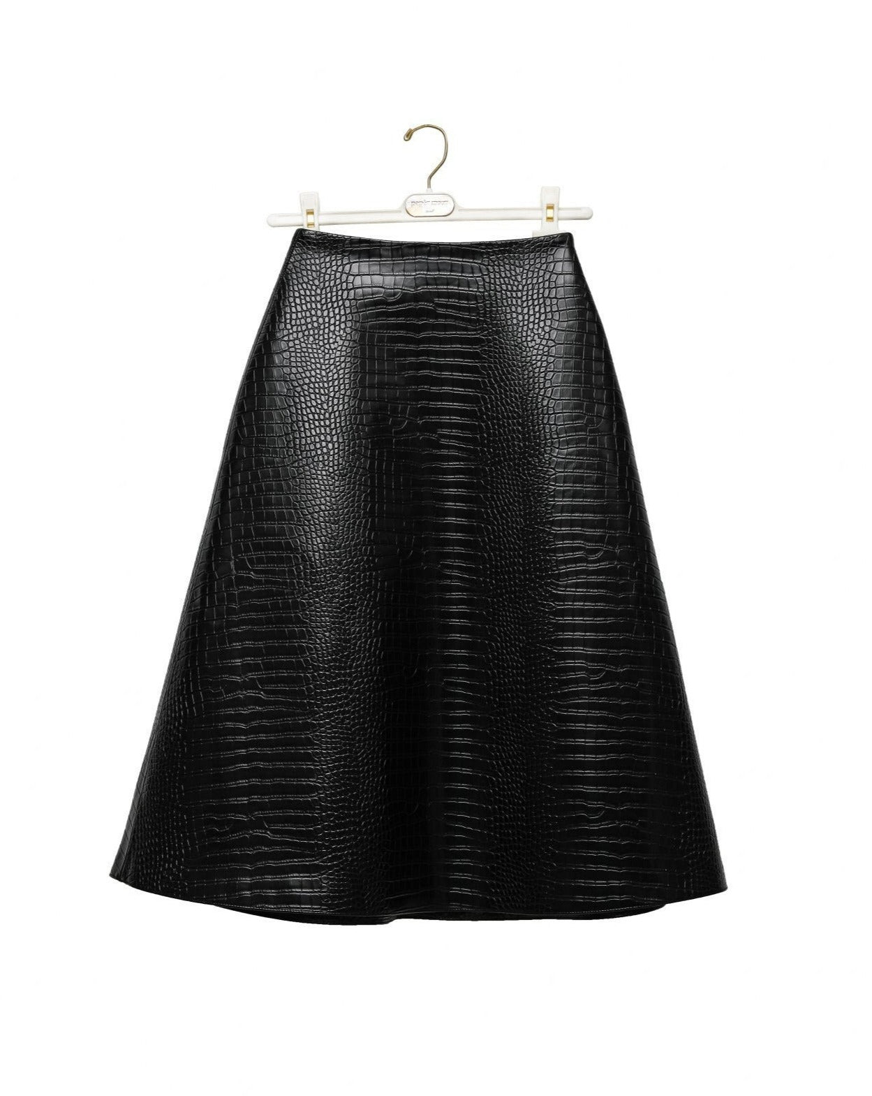 PAPERMOON ペーパームーン】AW / Croco Leather Midi Flared Skirt