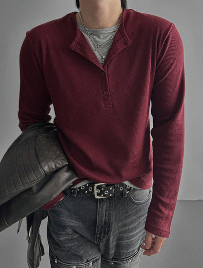 Layered Henryneck T-shirt