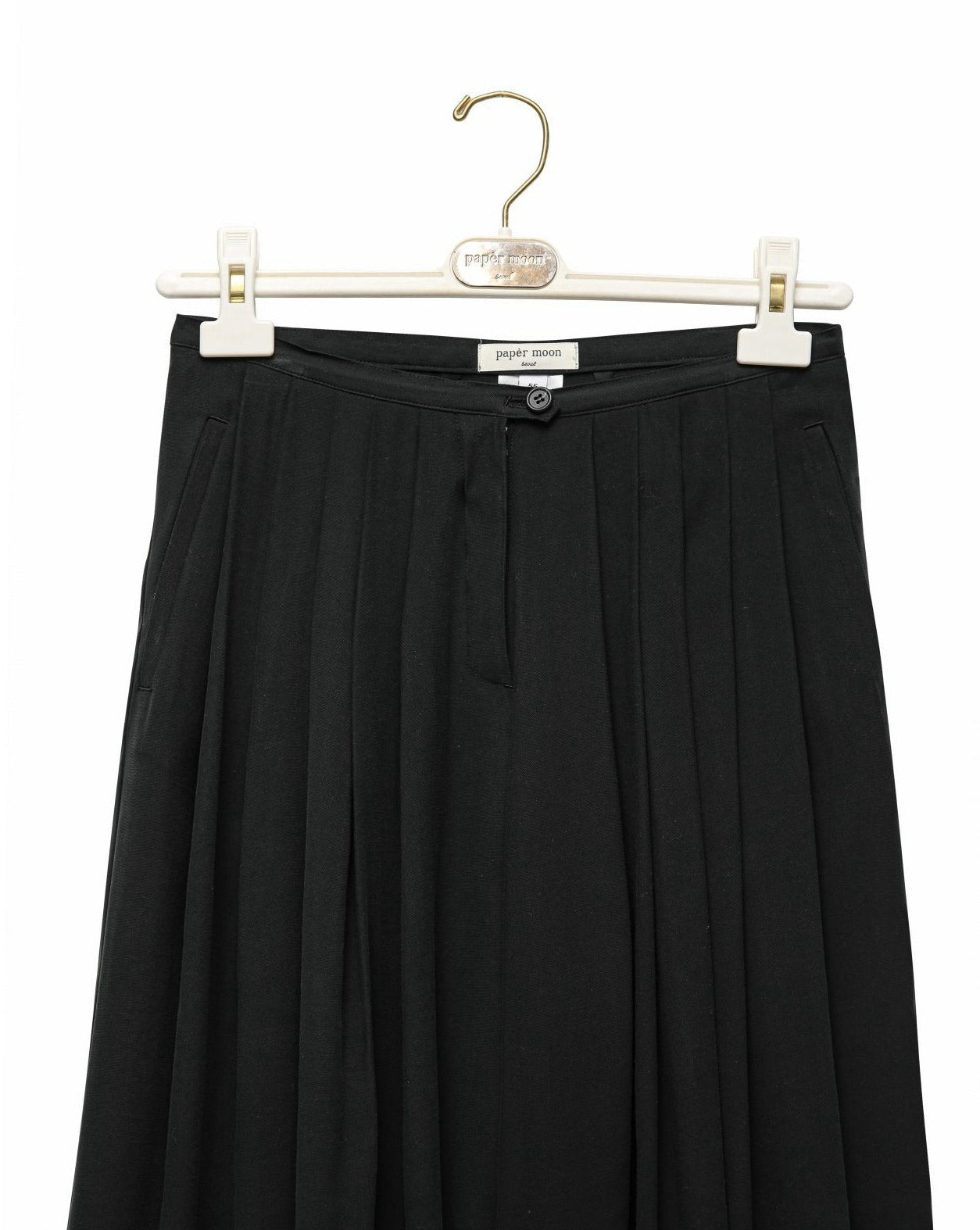 【PAPERMOON 페이퍼 문】SS / Bamboo Pleated Pin - Tuck Wide Trousers