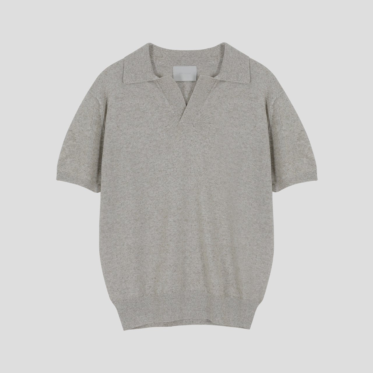 Blend Linen Open Collar Knit