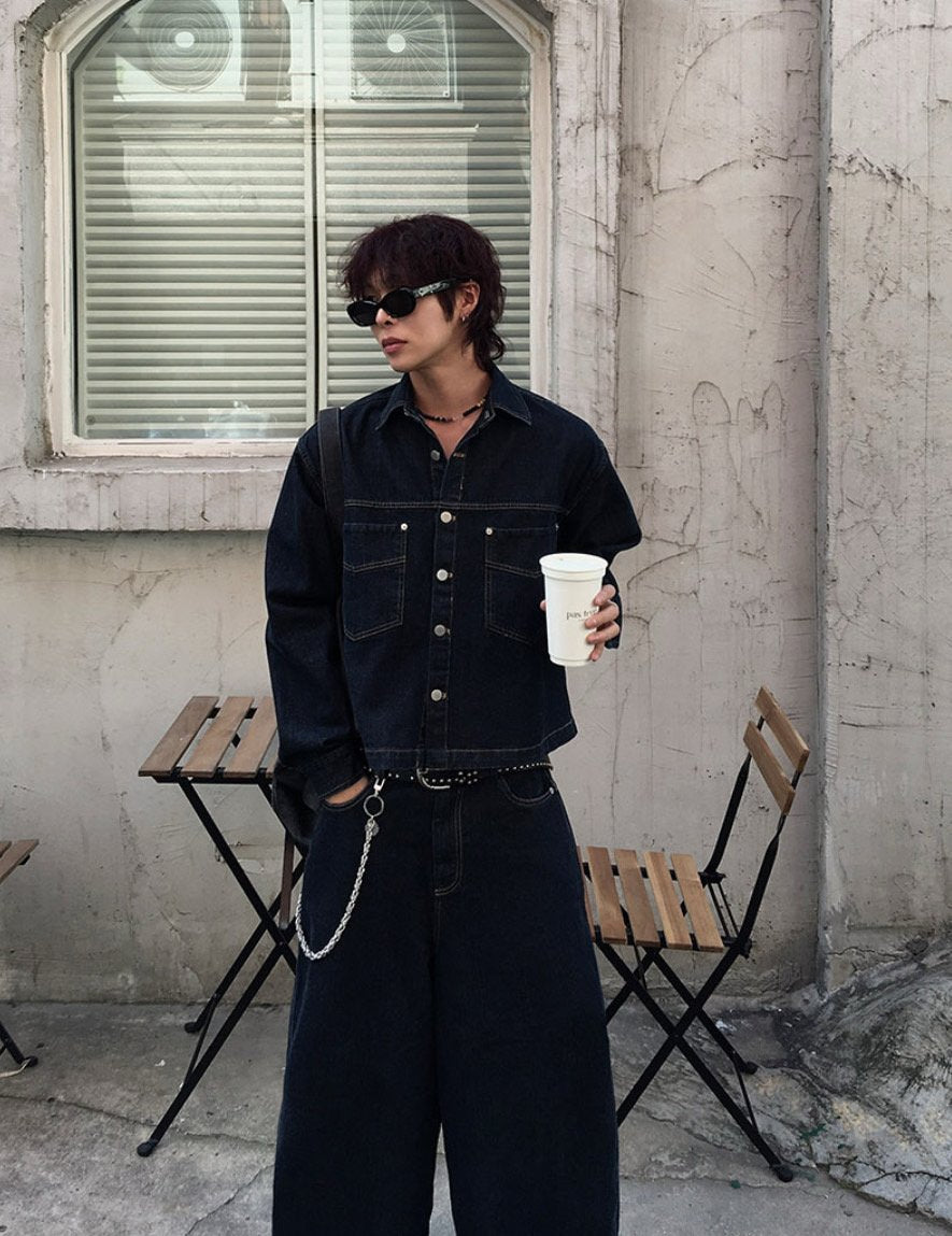 Broad-Stripe Denim Pants