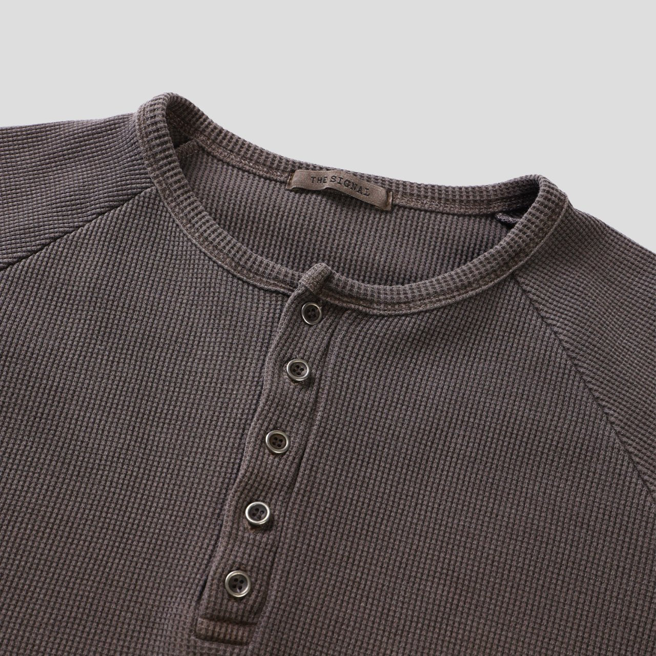 Waffle Pigment Henley Neck Tee
