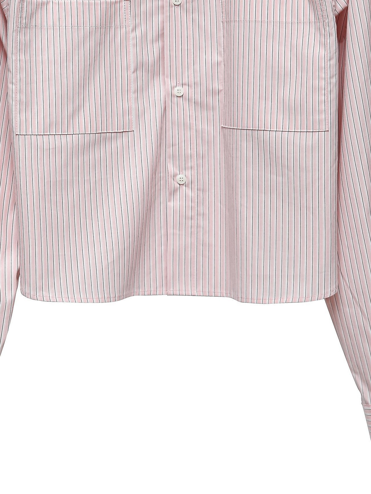 PAPERMOON Striped Pocket Detail Cropped Shirt