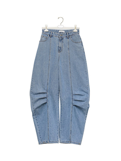 PAPERMOON ペーパームーン ボリュームピンタックデニムパンツ