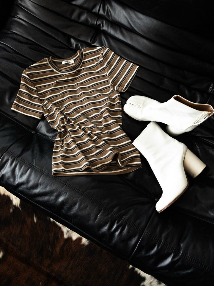 【PAPERMOON ペーパームーン】SS / Soft Rib Stripe Tee