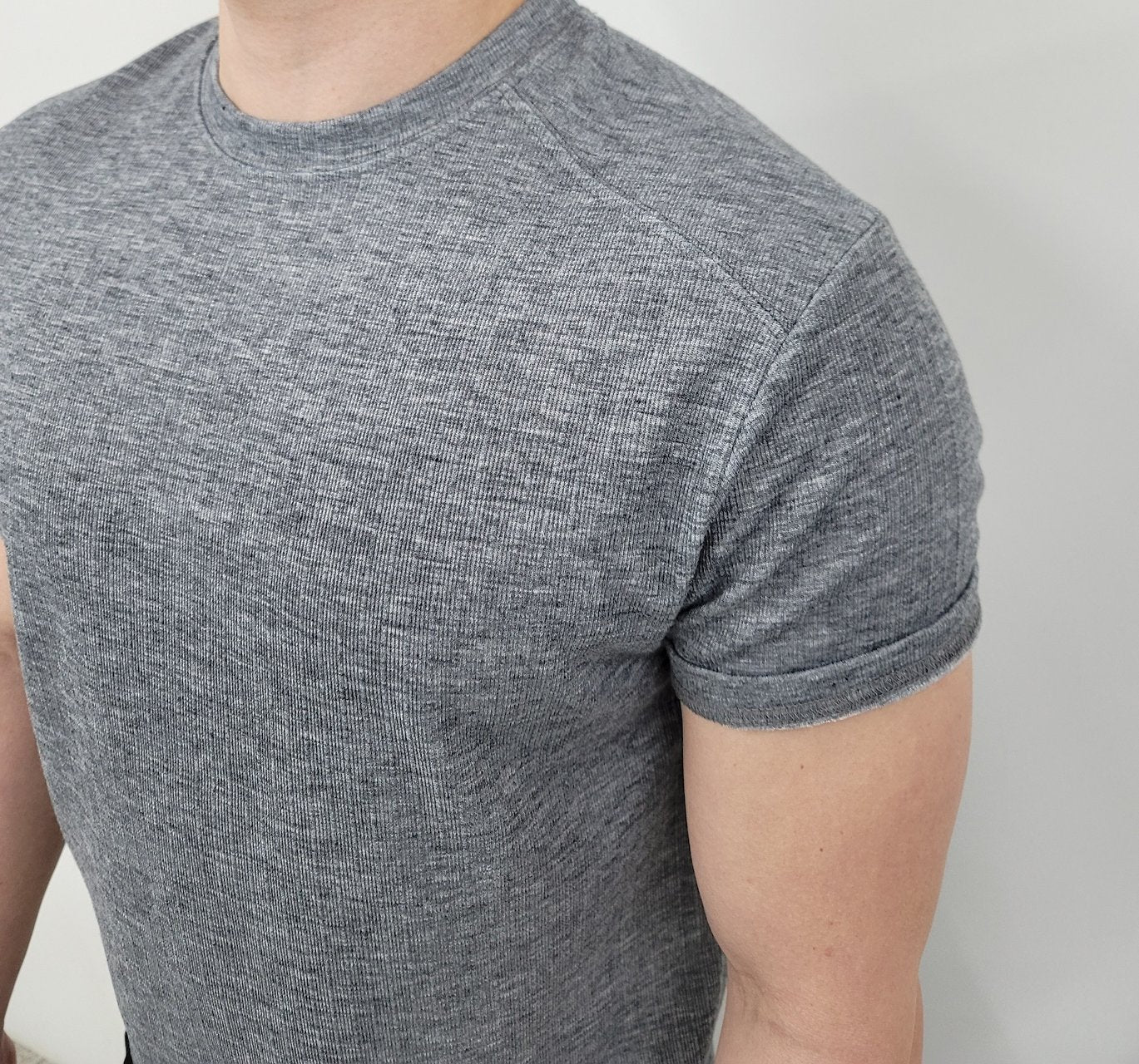 Shoulder Muscle Ribbed T-Shirt