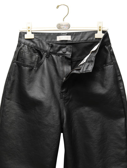 PAPERMOON Oversized Black Coated Denim Jeans