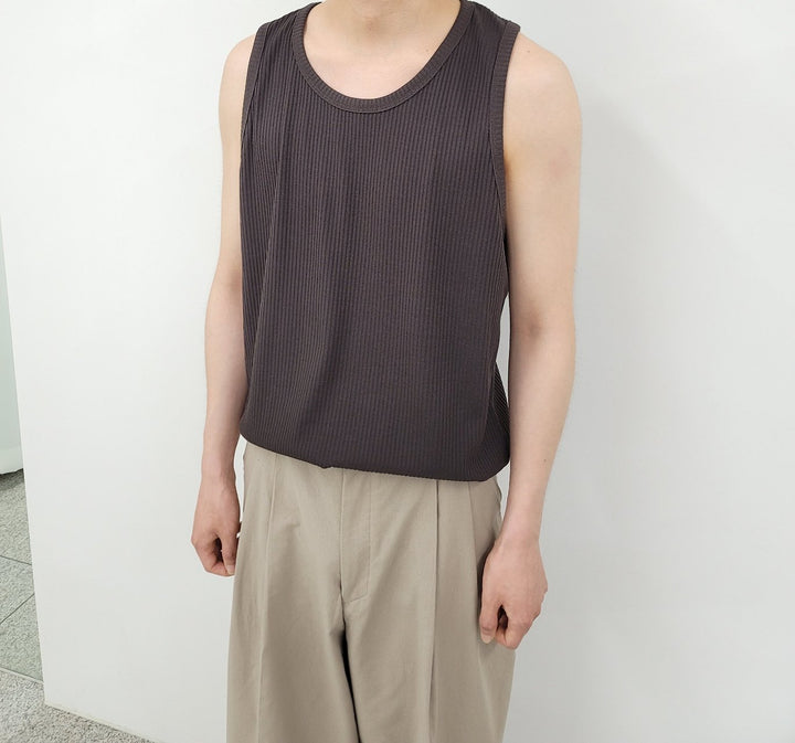 Rib Loose Fit Sleeveless Tee