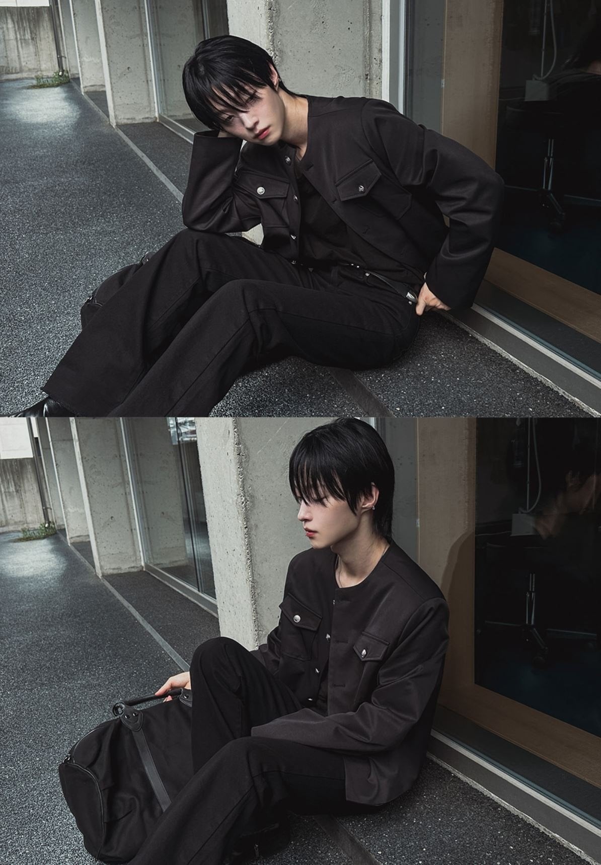 Silver Button Round-Neck Jacket