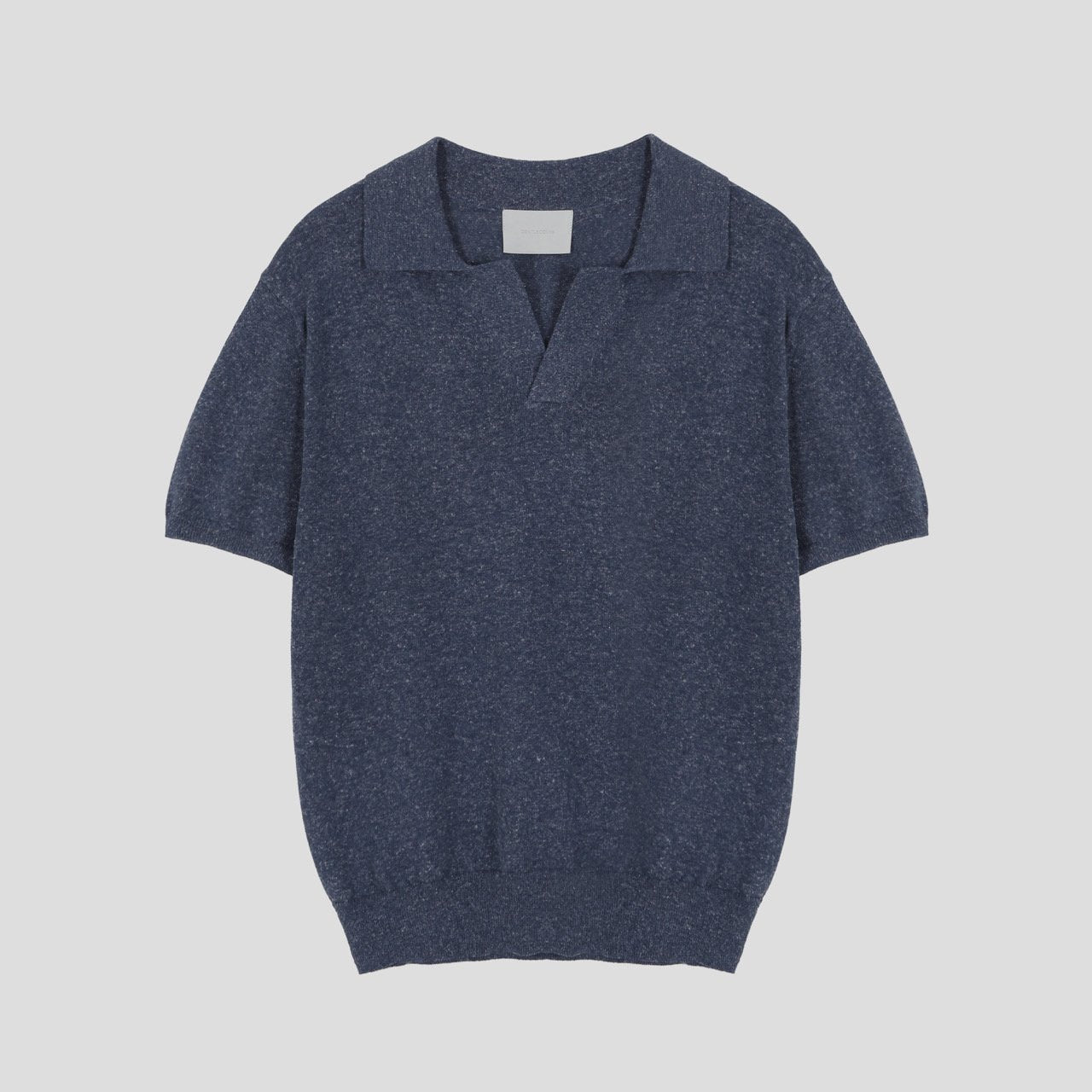 Blend Linen Open Collar Knit