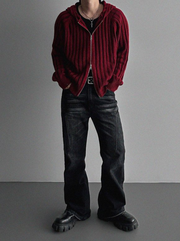 Next Wool Hooded Zip-Up Knit