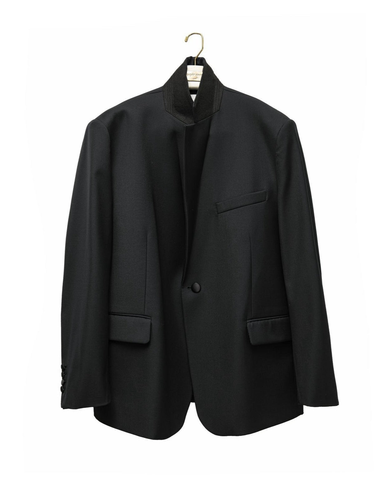 [PAPERMOON] SS / Oversized Silky Lapel Single Tuxedo Blazer