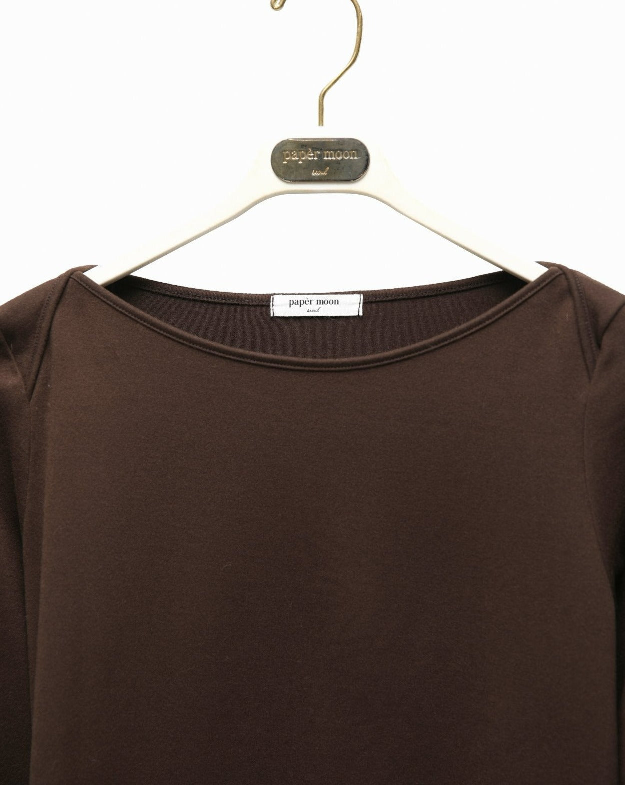 【PAPERMOON 페이퍼 문】SS / Boatneck Detail Long Sleeved T - Shirt