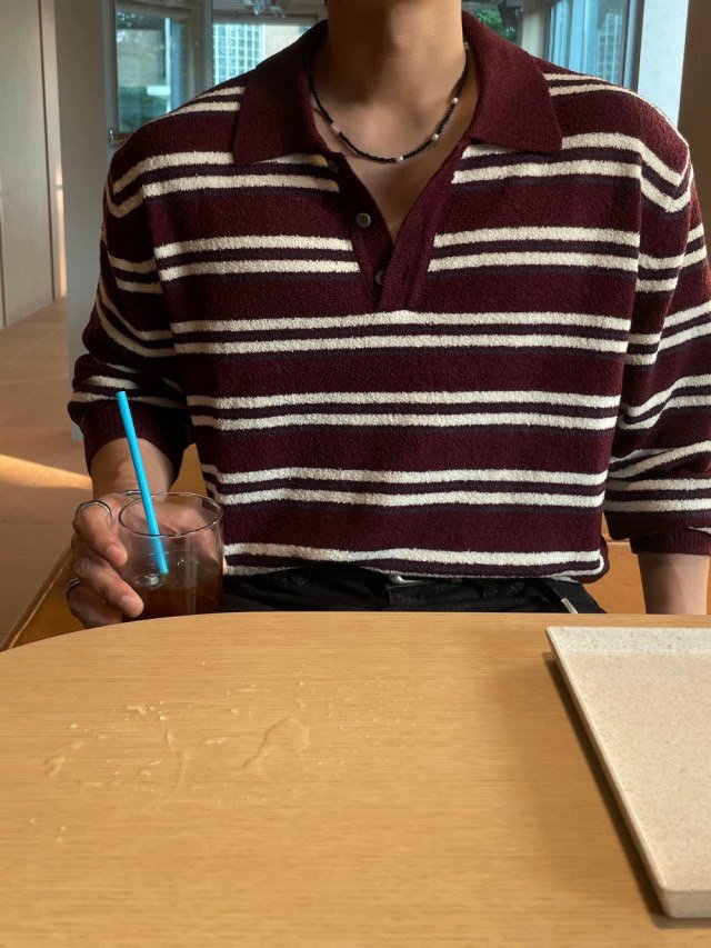 Lora Bouclé Stripe Collar Knit