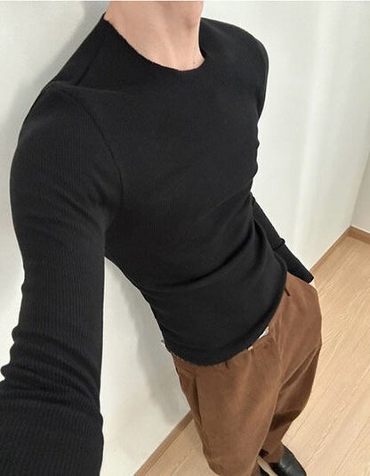 Naive Slim Rib T-Shirt