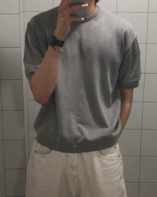 Pigment-Dyed Cotton Knit Tee