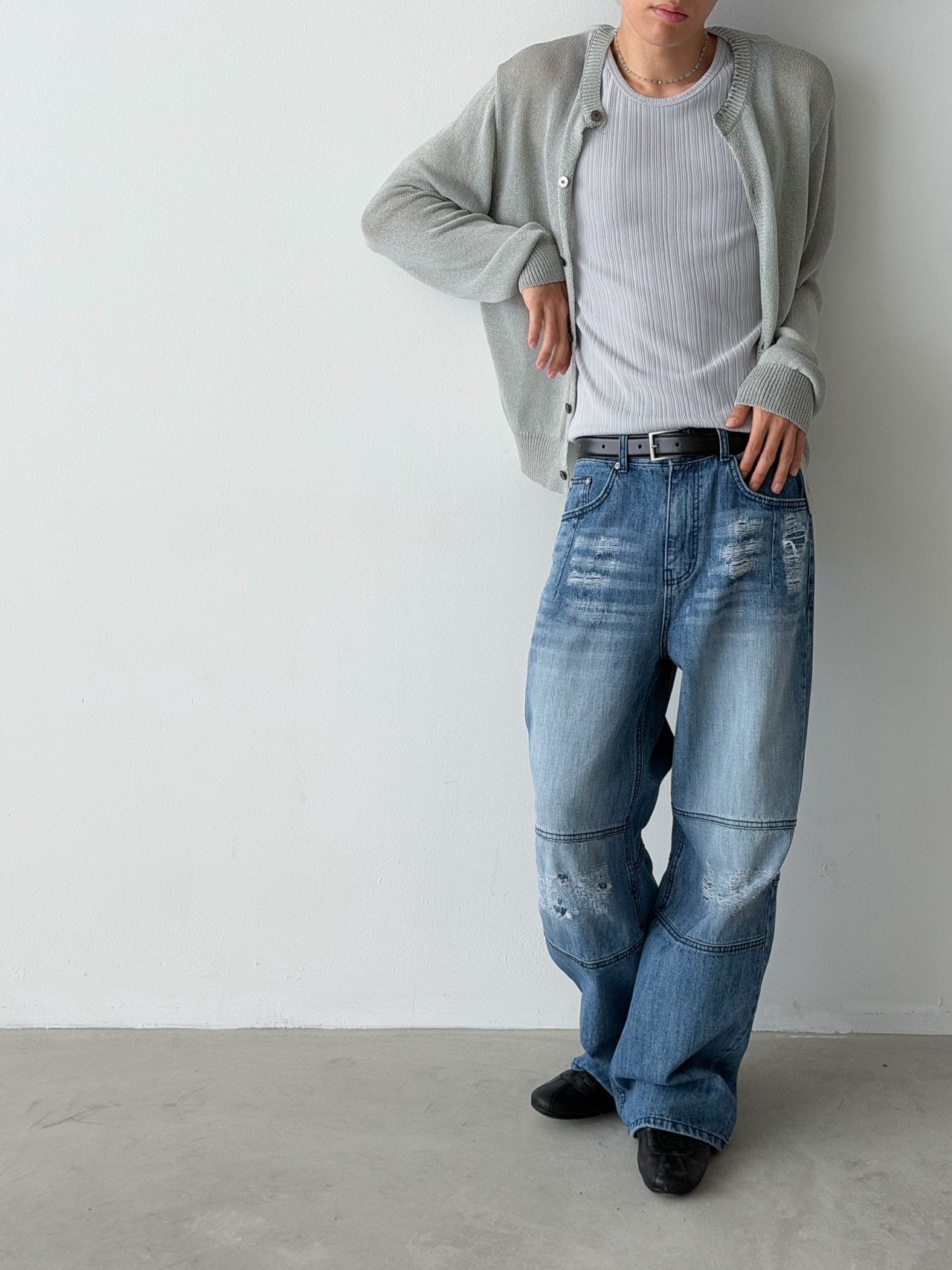 Pigment-Washed Nylon Shirt Jacket