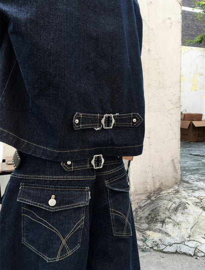 Broad Stripe Denim Set-up