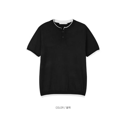Trim Henley Knit