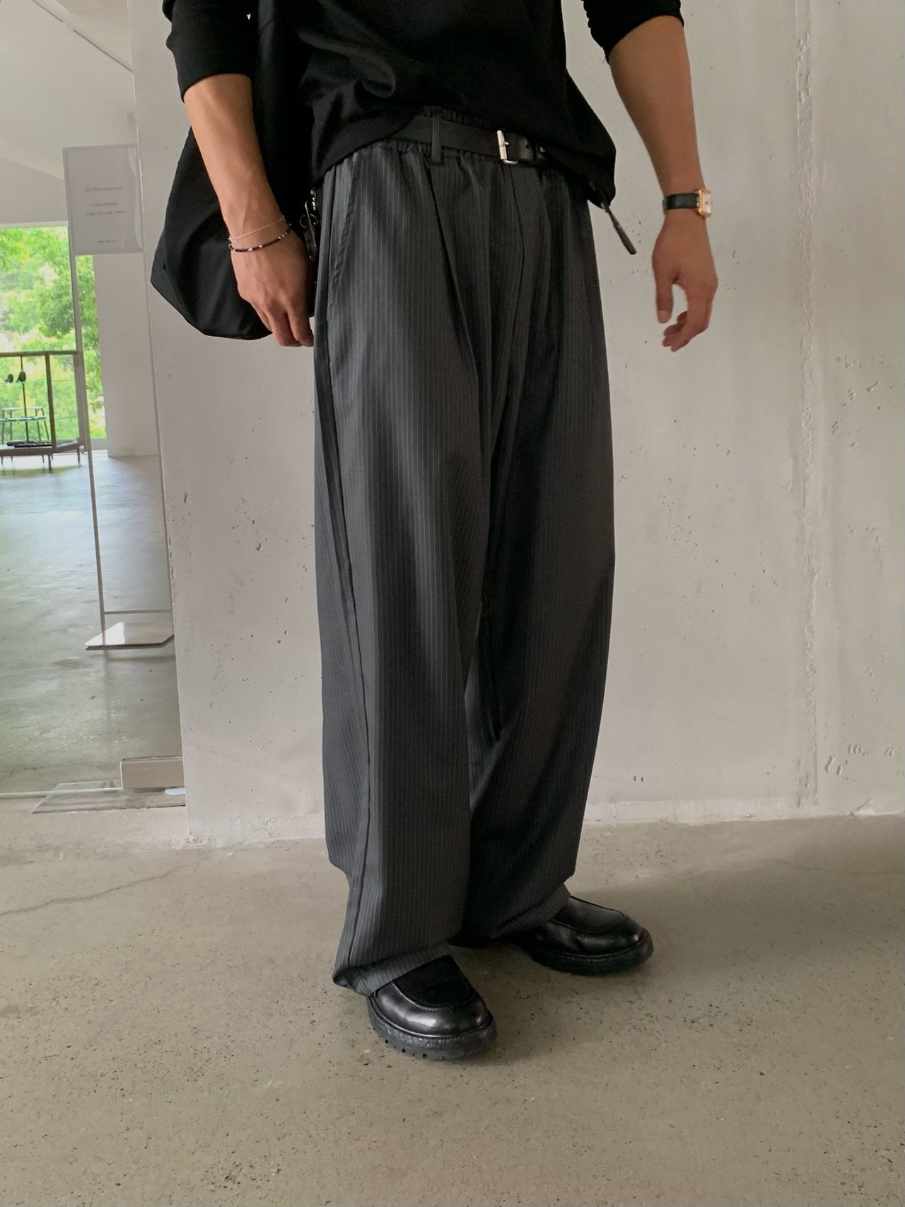 Bell Stripe Banding Pants