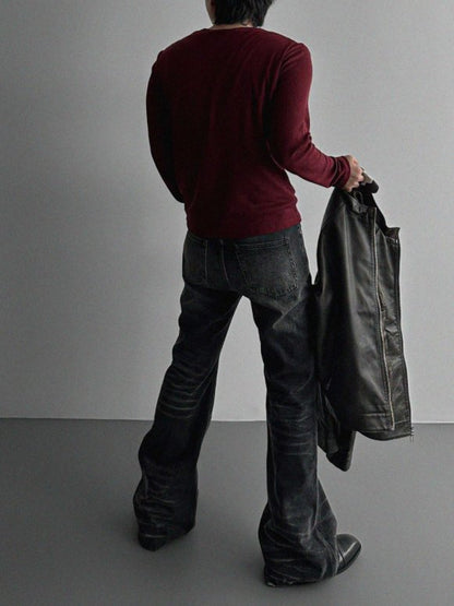 Layered Henryneck T-shirt
