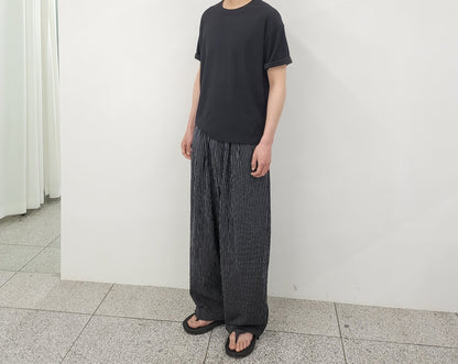 Bulky Fit Stripe Linen Pants