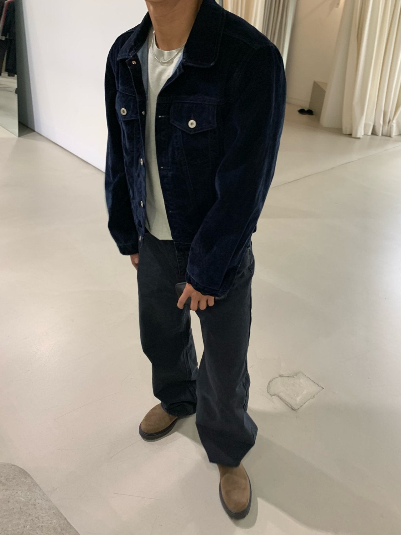 Velvet-Coated Trucker Jacket (Type-3)