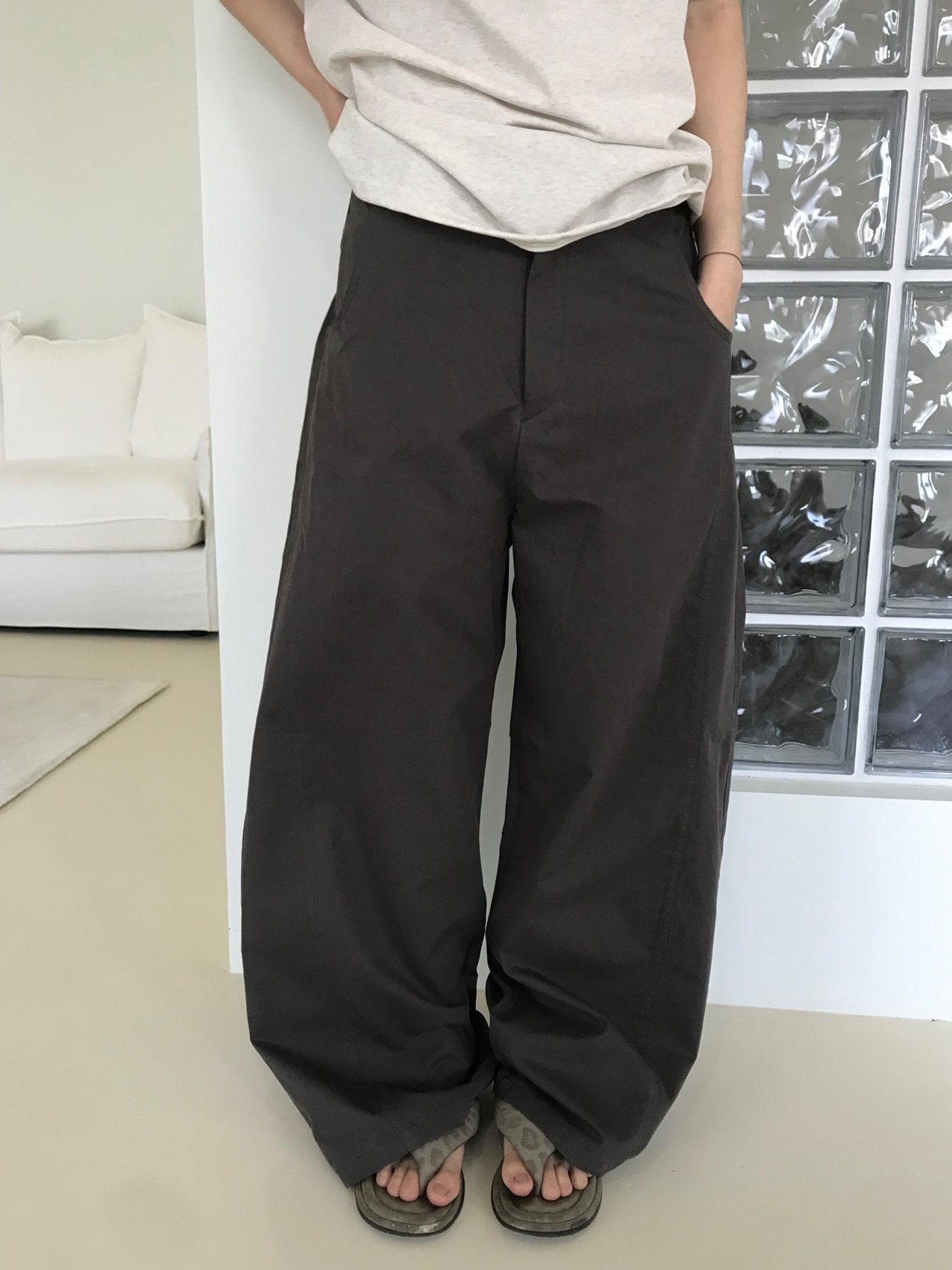 Soft Curve Wide Cotton Pants